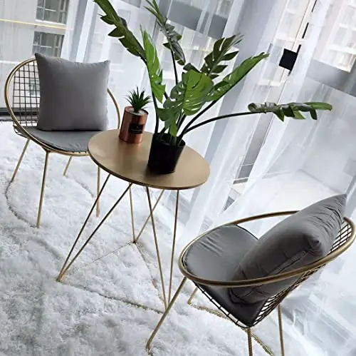 Xhe Dining Chairs Nordic Table And Chair Combination Single Chair Modern Minimalist Creative Leisure Small Round Table Fashion Ins Kitchen Chairs Color Ivory 0 4