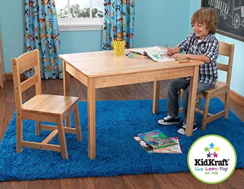 Kidkraft Wooden Rectangular Table 2 Chair Set For Kids Natural Gift For Ages 5 8 0 1