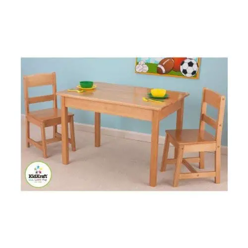 Kidkraft Wooden Rectangular Table 2 Chair Set For Kids Natural Gift For Ages 5 8 0 2