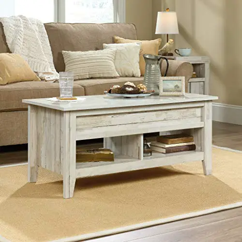 Sauder Barrister Lane Credenza For Tvs Up To 60 White Plank Dakota Pass Lift Top Coffee Table White Plank Finish 0 4