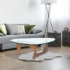 Noguchi Table Triangle Glass Coffee Table Vintage Glass End Table Solid Wood Base And Triangle Clear Glass Top Modern End Table For Living Room Patio Study 0