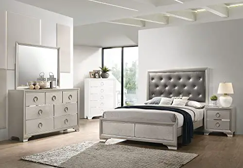 Simple-Relax-4-Piece-Eastern-King-Size-Bedroom-Set-Metallic-Sterling-and-Charcoal-Grey-0-0