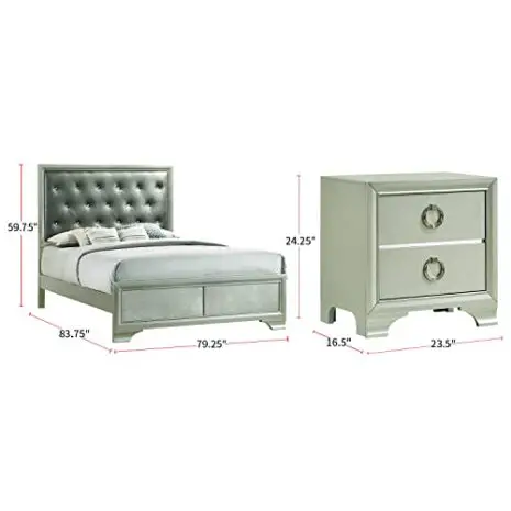 Simple-Relax-4-Piece-Eastern-King-Size-Bedroom-Set-Metallic-Sterling-and-Charcoal-Grey-0-1